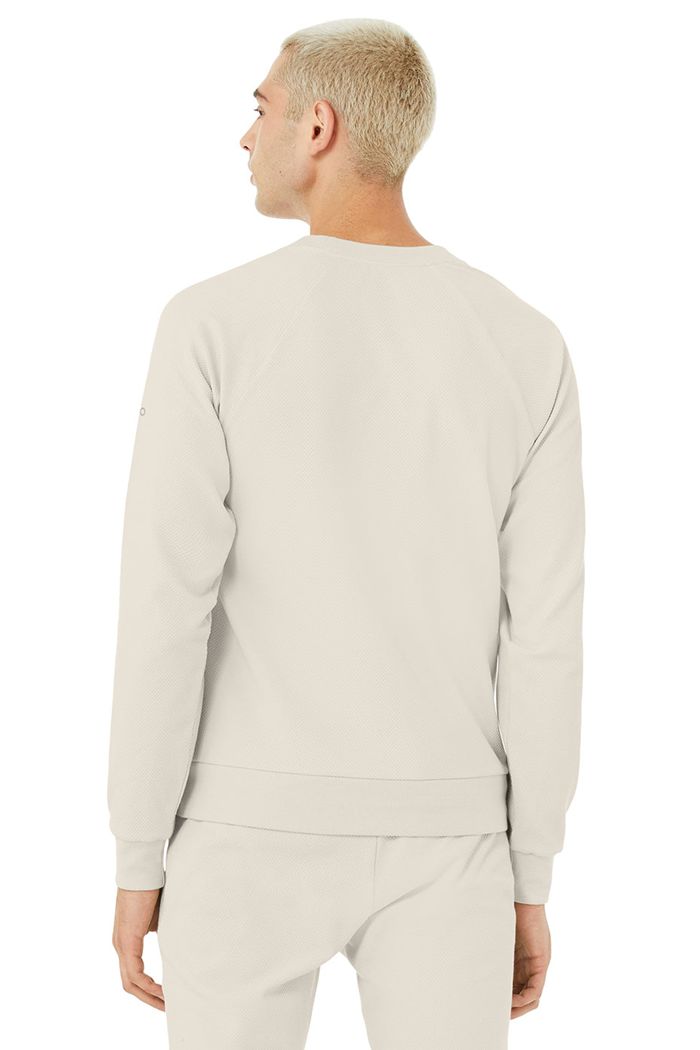 Beige Alo Yoga Impel Sweatshirt Men's Long Sleeve | 54690VHTB