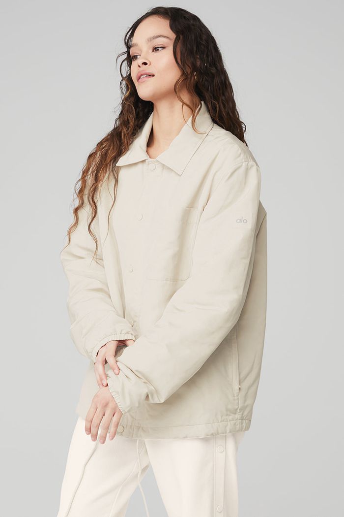 Beige Alo Yoga Legend Women's Jackets | 51978XYNE