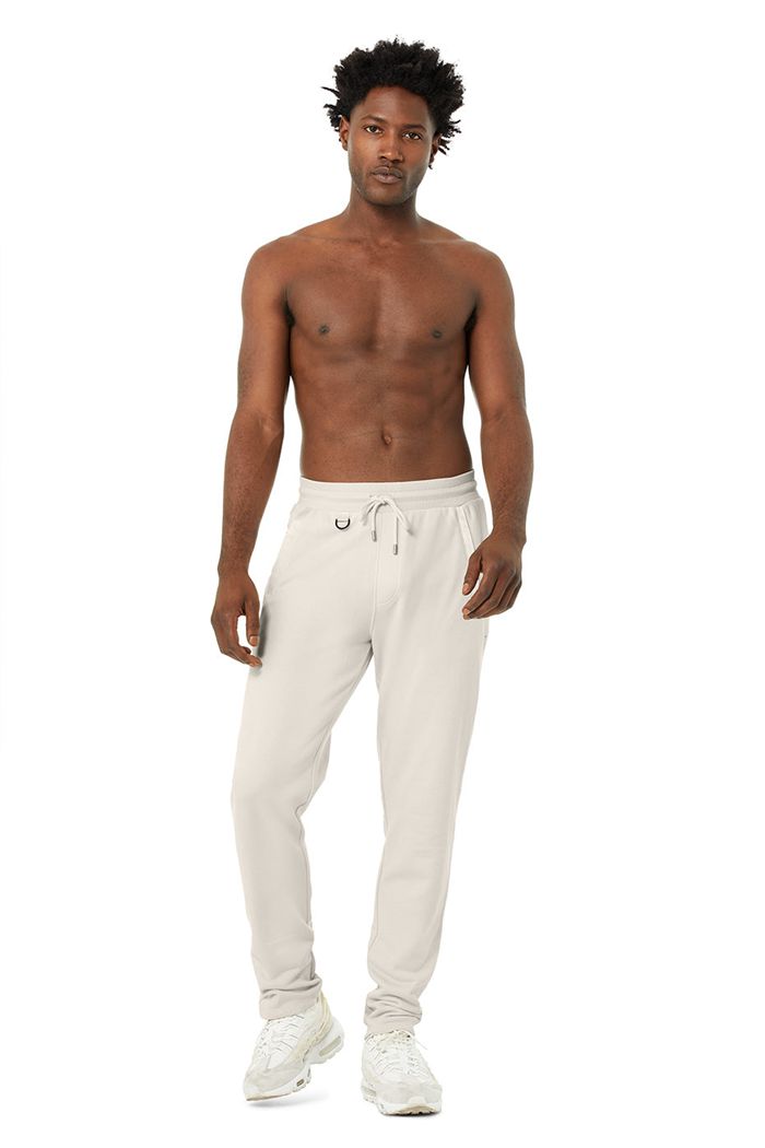 Beige Alo Yoga Nomadic Sweat Men's Pants | 73524UDAF