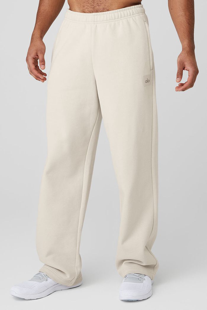 Beige Alo Yoga Renown Sweat Men's Pants | 36078XGZJ