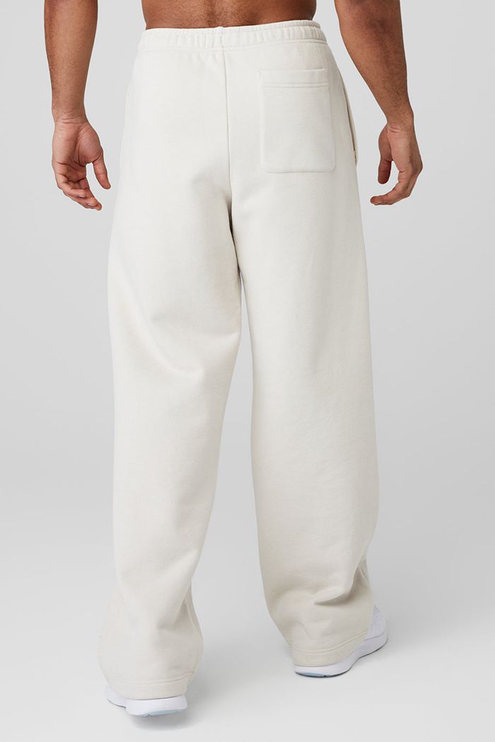 Beige Alo Yoga Renown Sweat Men's Pants | 36078XGZJ