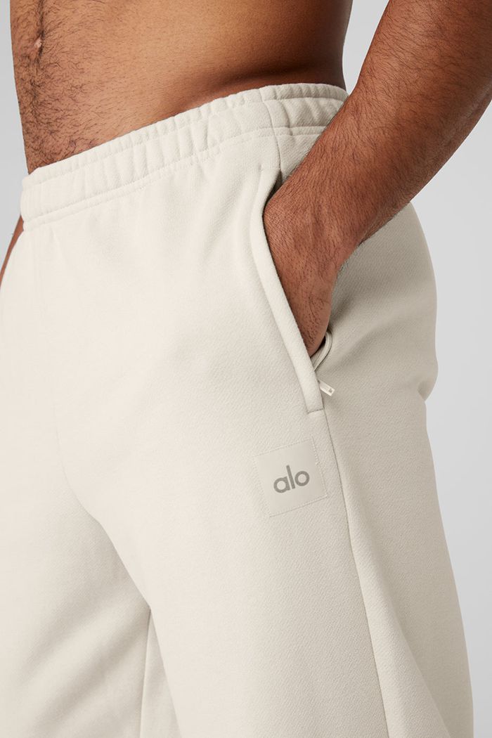 Beige Alo Yoga Renown Sweat Men's Pants | 36078XGZJ