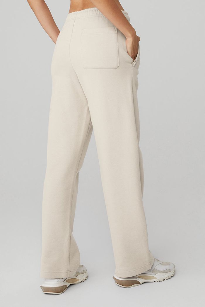 Beige Alo Yoga Renown Sweat Women's Pants | 46357BUDR