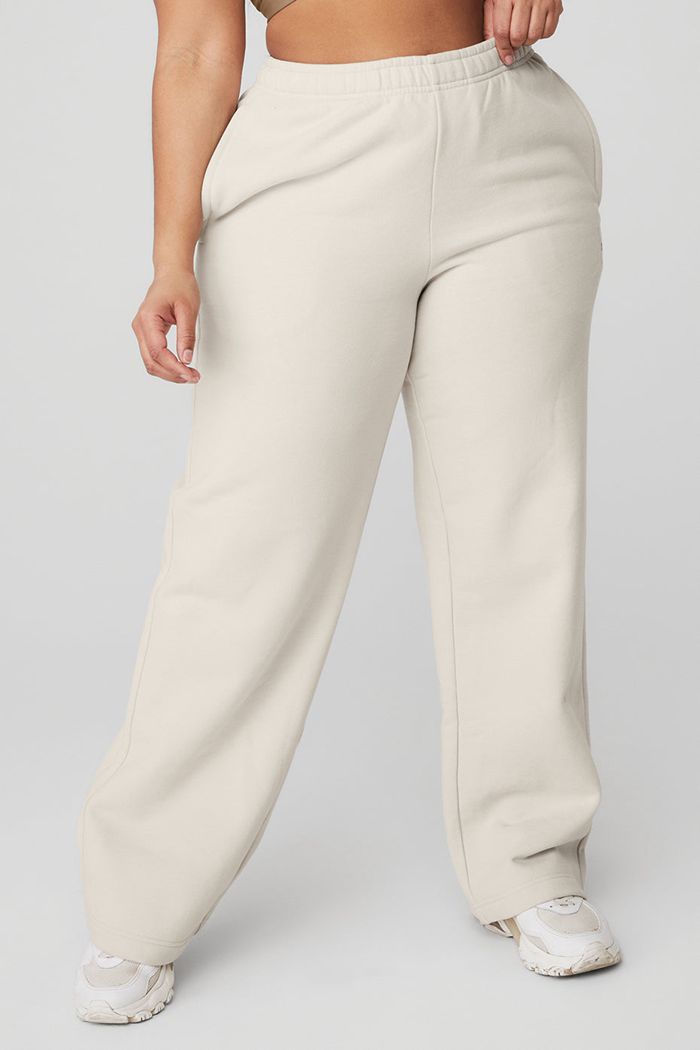 Beige Alo Yoga Renown Sweat Women's Pants | 46357BUDR