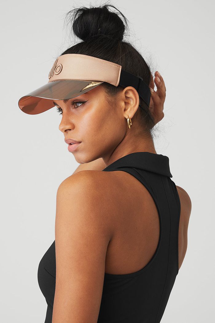 Beige Alo Yoga Solar Women's Visor | 10432NMBP