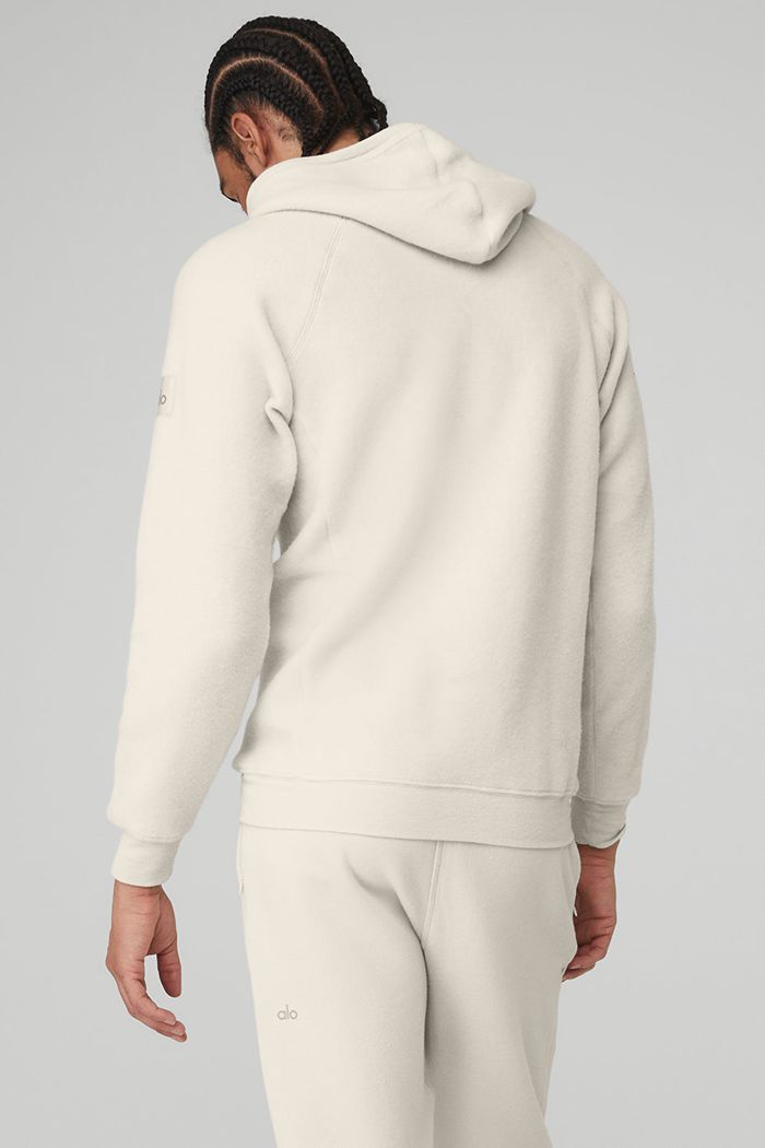 Beige Alo Yoga The Triumph Men's Hoodie | 19372ZWTL