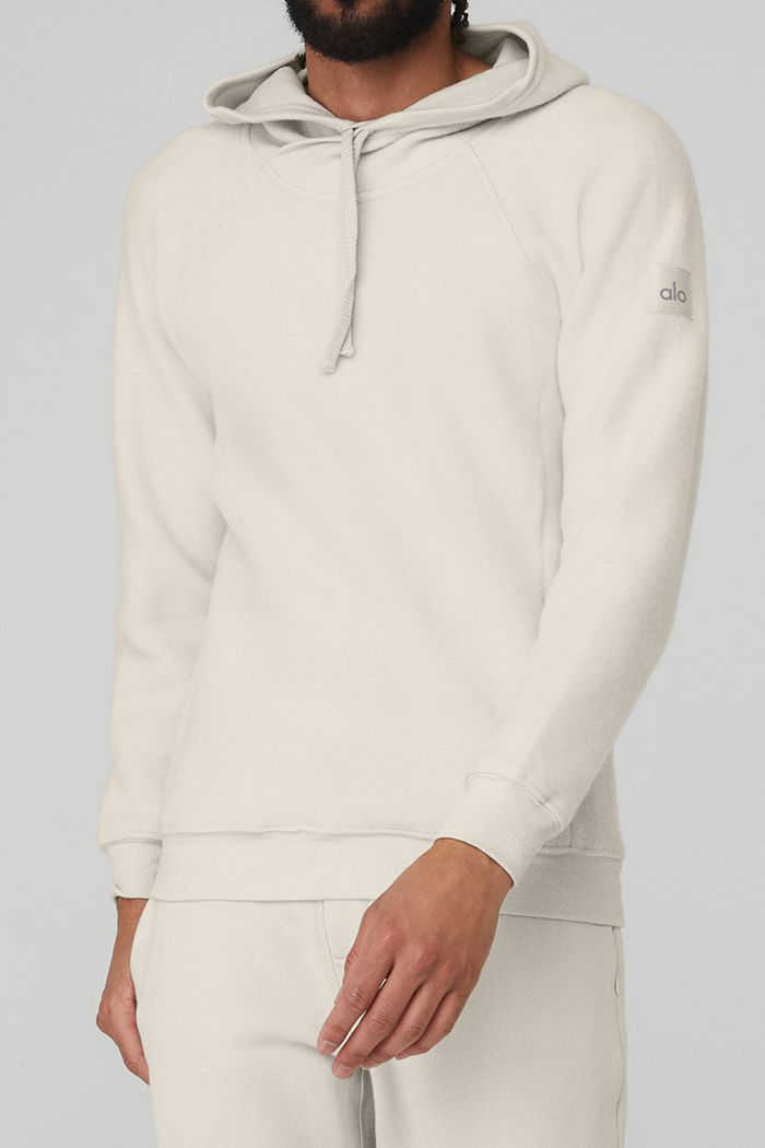 Beige Alo Yoga The Triumph Men's Hoodie | 19372ZWTL