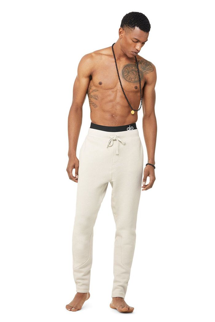 Beige Alo Yoga The Triumph Sweat Men's Pants | 90371TLHC