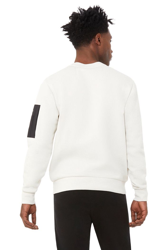 Beige Black Alo Yoga Traverse Men's Pullover | 91820EVSN