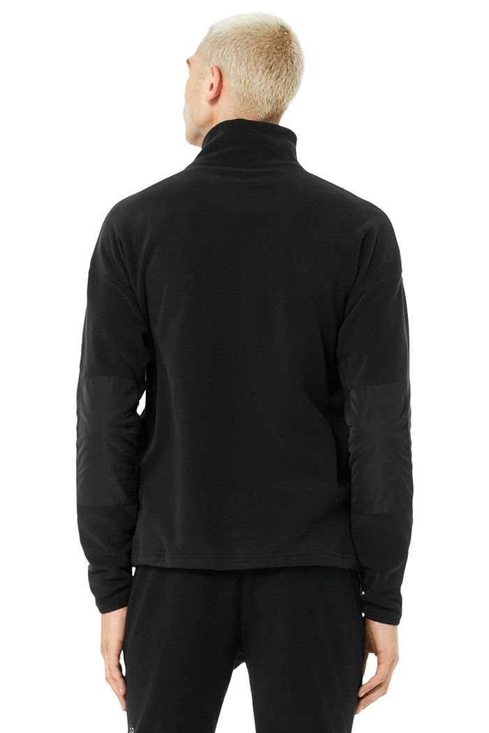 Black Alo Yoga 1/2 Zip Mammoth Polar Men's Pullover | 54982BEXG