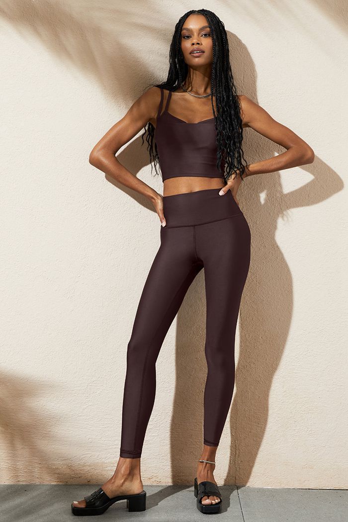 Black Alo Yoga 7/8 High-Waist Airlift Women's Leggings | 50129BZDN