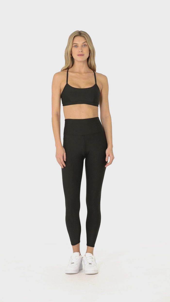 Black Alo Yoga 7/8 High-Waist Airlift Women's Leggings | 50129BZDN