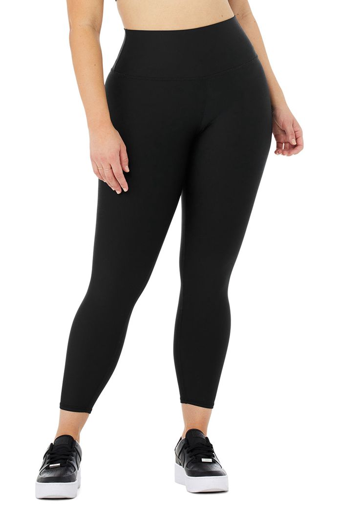 Black Alo Yoga 7/8 High-Waist Airlift Women's Leggings | 63725WCFL