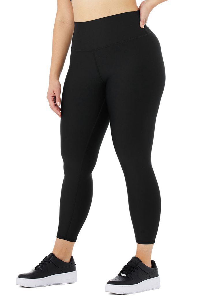 Black Alo Yoga 7/8 High-Waist Airlift Women's Leggings | 63725WCFL