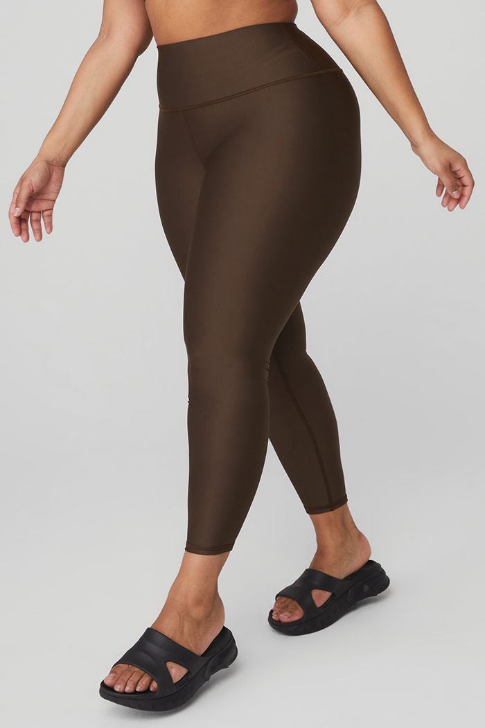 Black Alo Yoga 7/8 High-Waist Airlift Women's Leggings | 86750PUTL