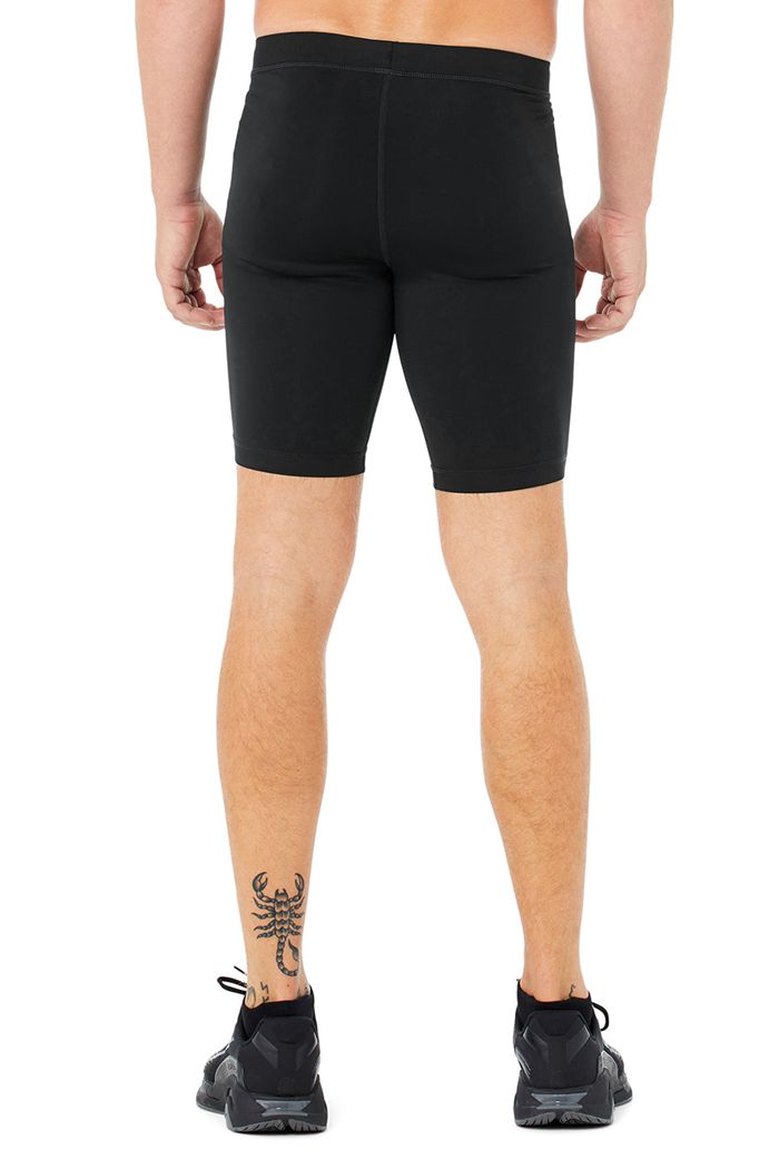 Black Alo Yoga 9 Warrior Compression Men's Short | 17492OBNY