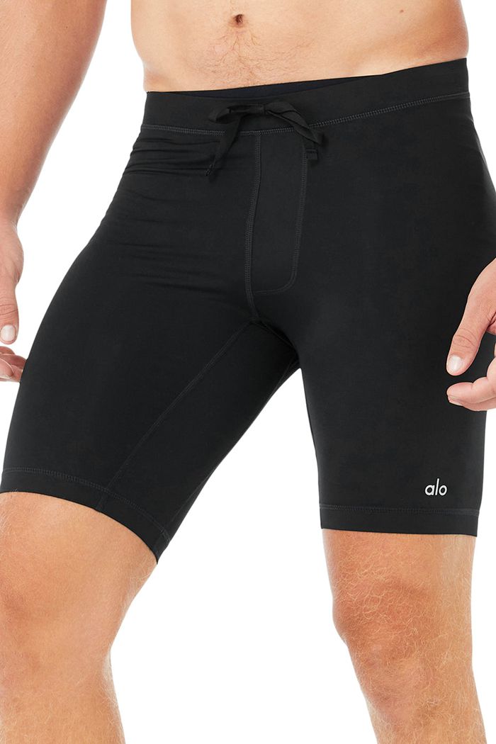 Black Alo Yoga 9 Warrior Compression Men's Short | 17492OBNY