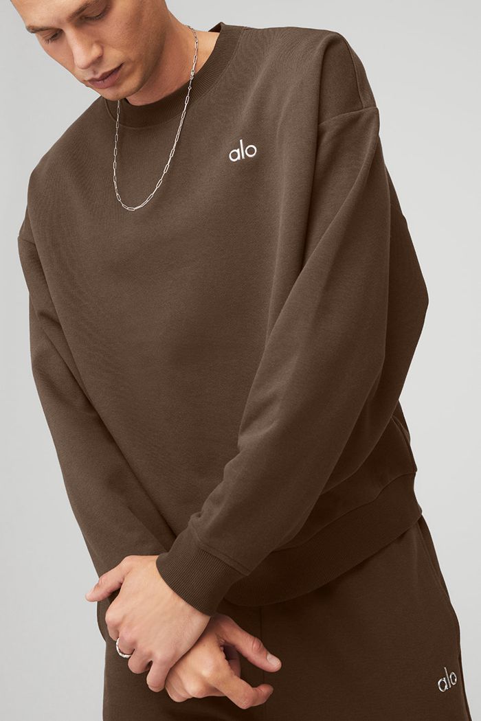 Black Alo Yoga Accolade Crew Neck Men's Pullover | 83167FRPY