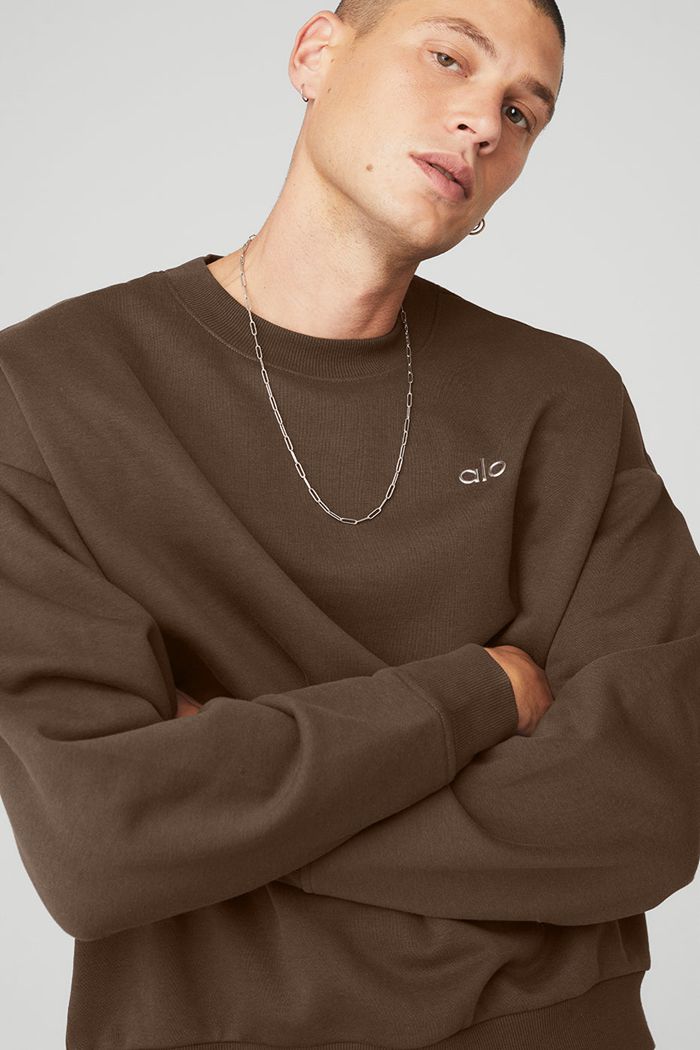 Black Alo Yoga Accolade Crew Neck Men's Pullover | 83167FRPY