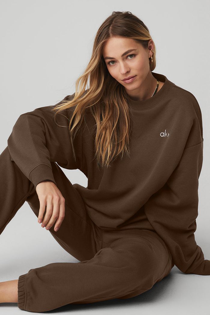 Black Alo Yoga Accolade Crew Neck Women's Pullover | 95276FGWT