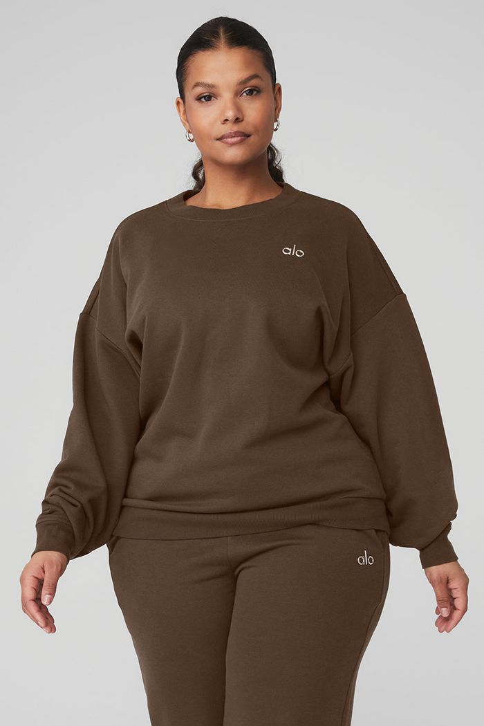 Black Alo Yoga Accolade Crew Neck Women's Pullover | 95276FGWT