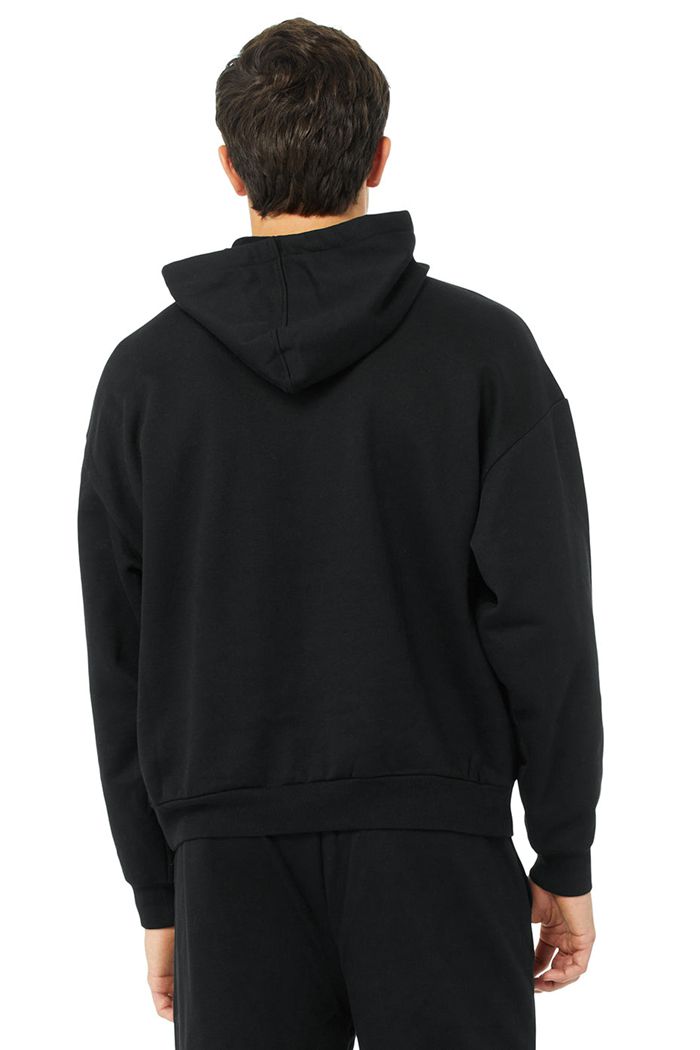 Black Alo Yoga Accolade Men's Hoodie | 20643GNOL