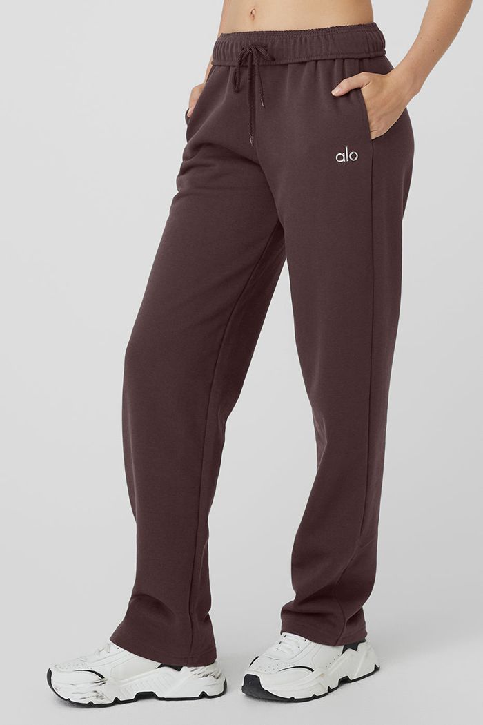 Black Alo Yoga Accolade Straight Leg Sweat Women's Pants | 24580YRUN