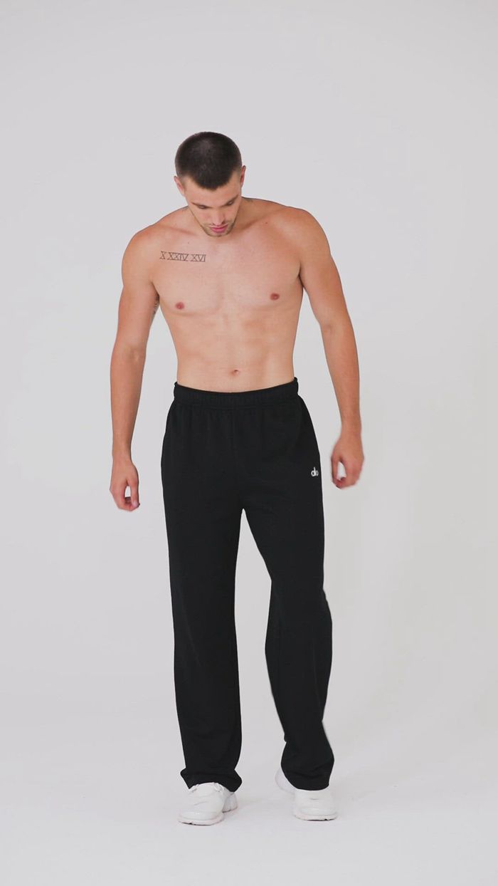 Black Alo Yoga Accolade Straight Leg Sweat Men's Pants | 31450HKIV