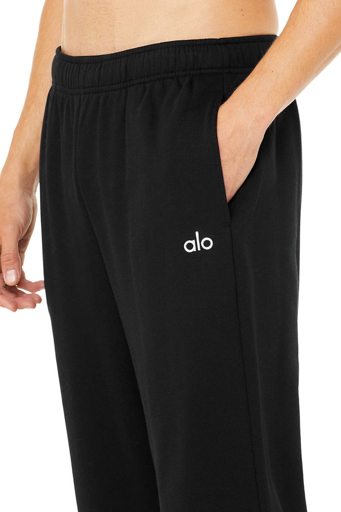 Black Alo Yoga Accolade Straight Leg Sweat Men's Pants | 47583VMQI