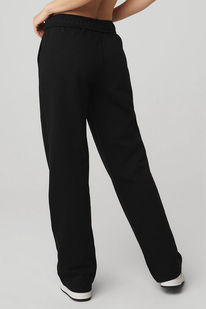 Black Alo Yoga Accolade Straight Leg Sweat Women's Pants | 62748FZUB