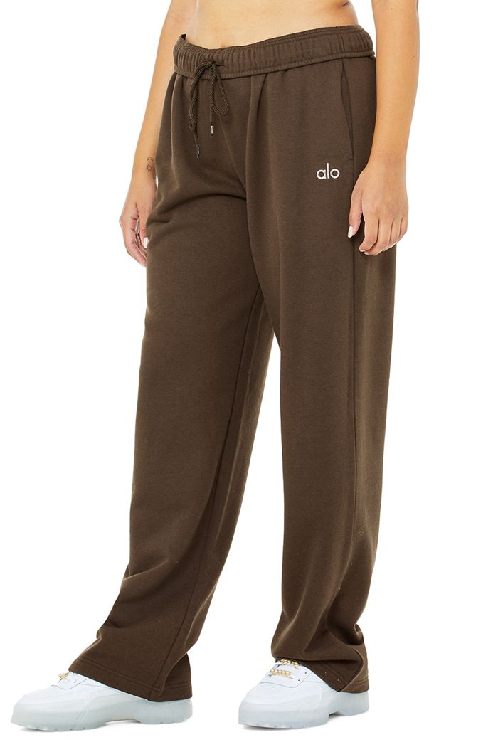 Black Alo Yoga Accolade Straight Leg Sweat Women's Pants | 87943YIBJ