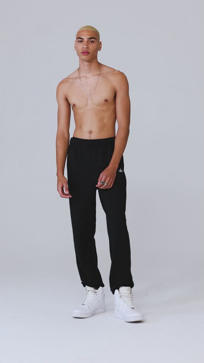 Black Alo Yoga Accolade Sweat Men's Pants | 26174ANRL