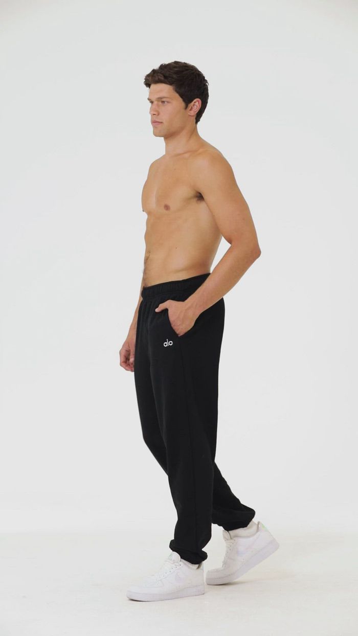 Black Alo Yoga Accolade Sweat Men's Pants | 62950PSQL