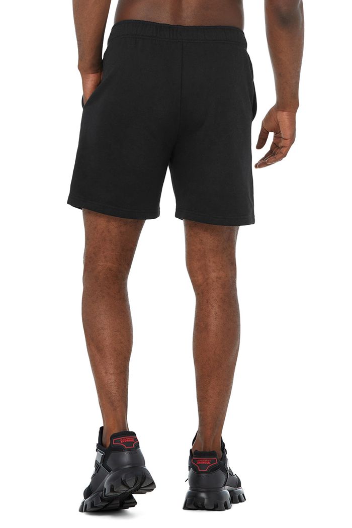 Black Alo Yoga Accolade Sweat Men's Short | 73690IKNG