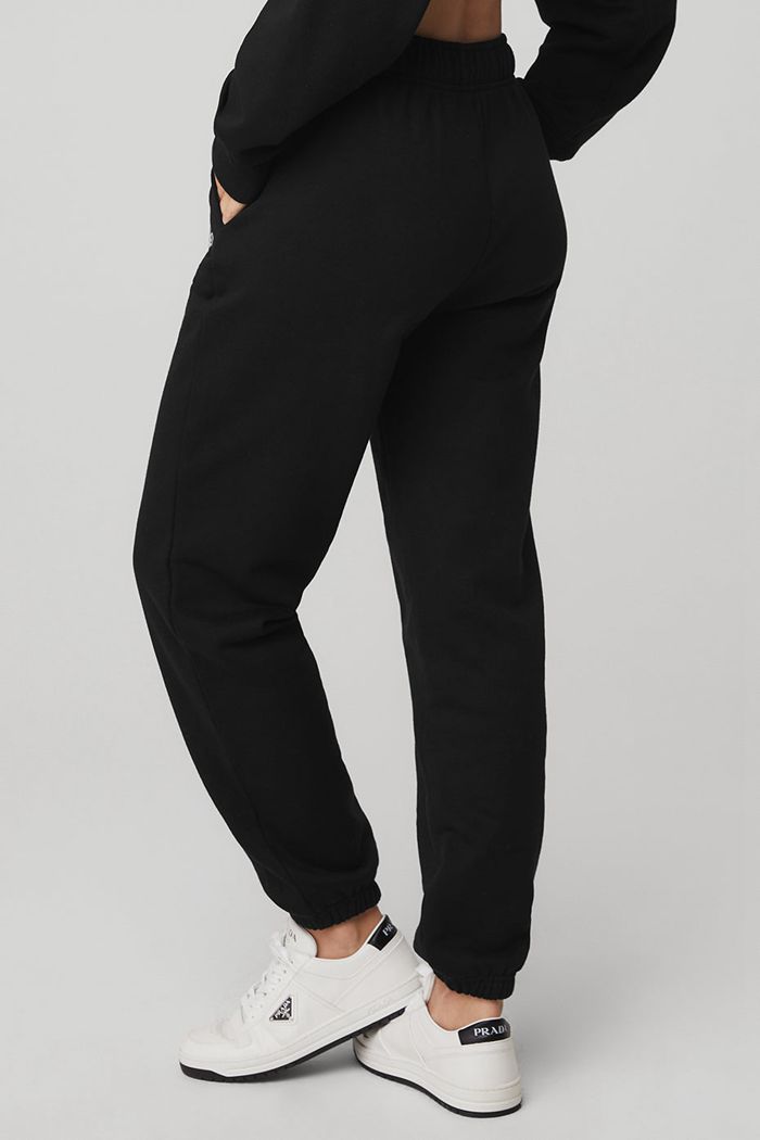 Black Alo Yoga Accolade Sweat Women's Pants | 68420KVPG