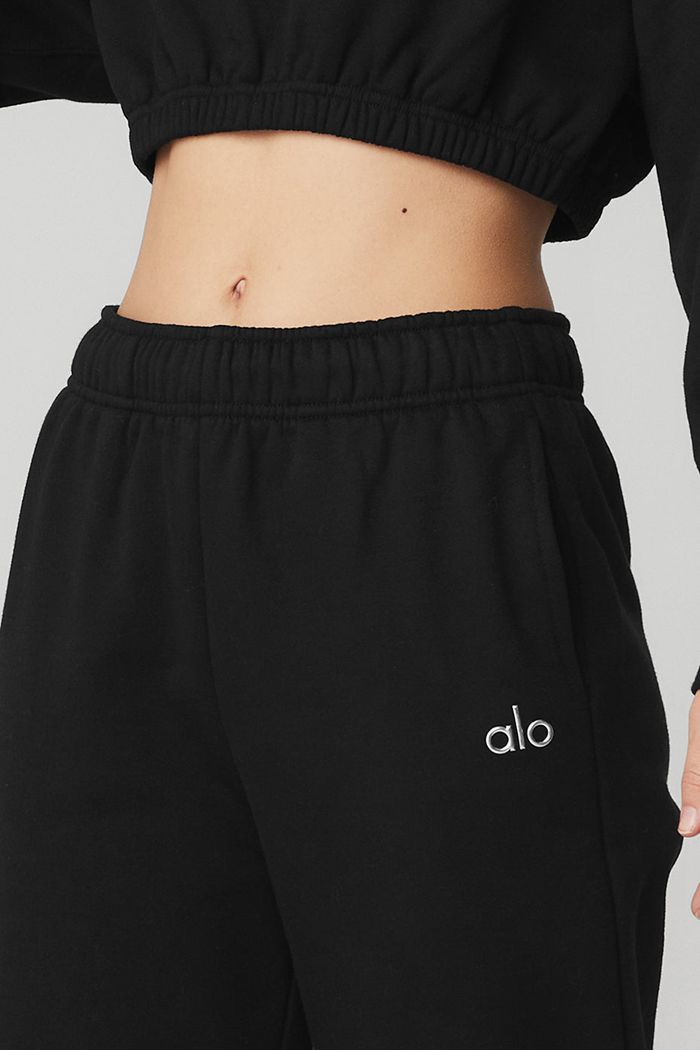 Black Alo Yoga Accolade Sweat Women's Pants | 68420KVPG