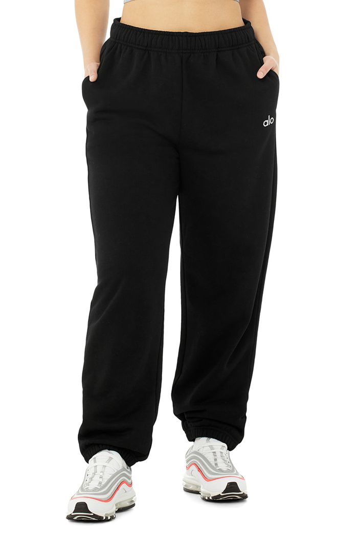 Black Alo Yoga Accolade Sweat Women's Pants | 68420KVPG