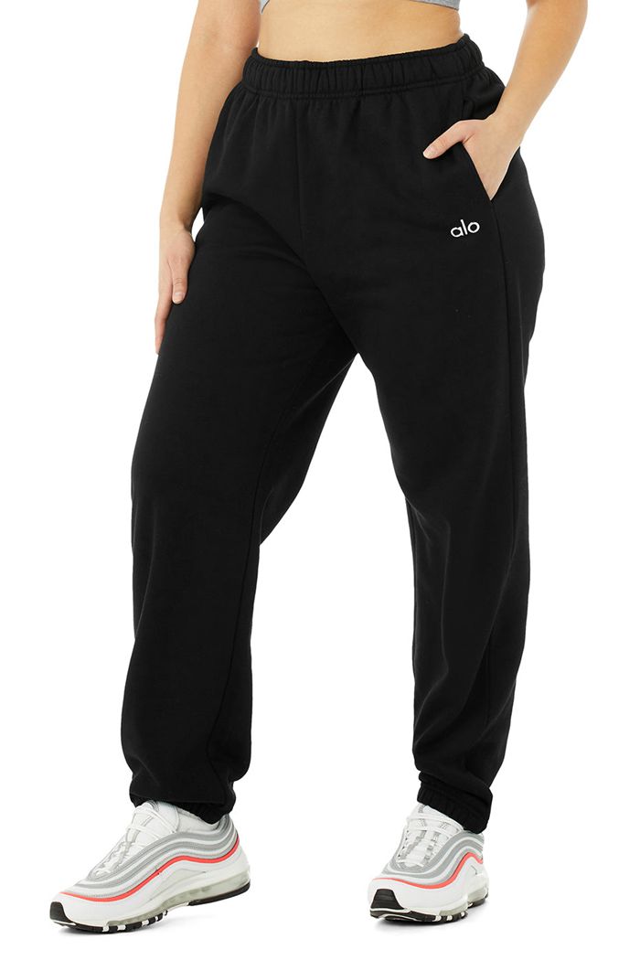 Black Alo Yoga Accolade Sweat Women's Pants | 68420KVPG