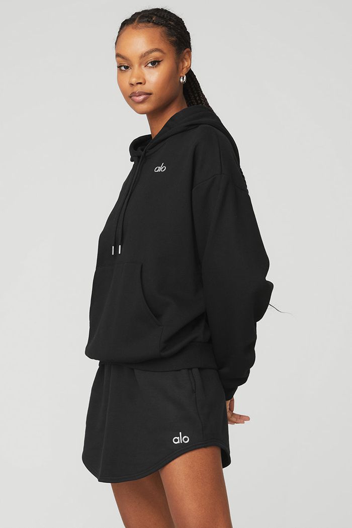 Black Alo Yoga Accolade Women's Hoodie | 42680MGFN