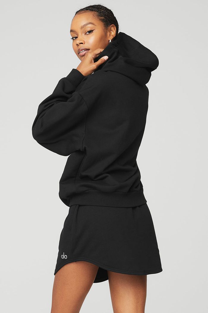 Black Alo Yoga Accolade Women's Hoodie | 42680MGFN