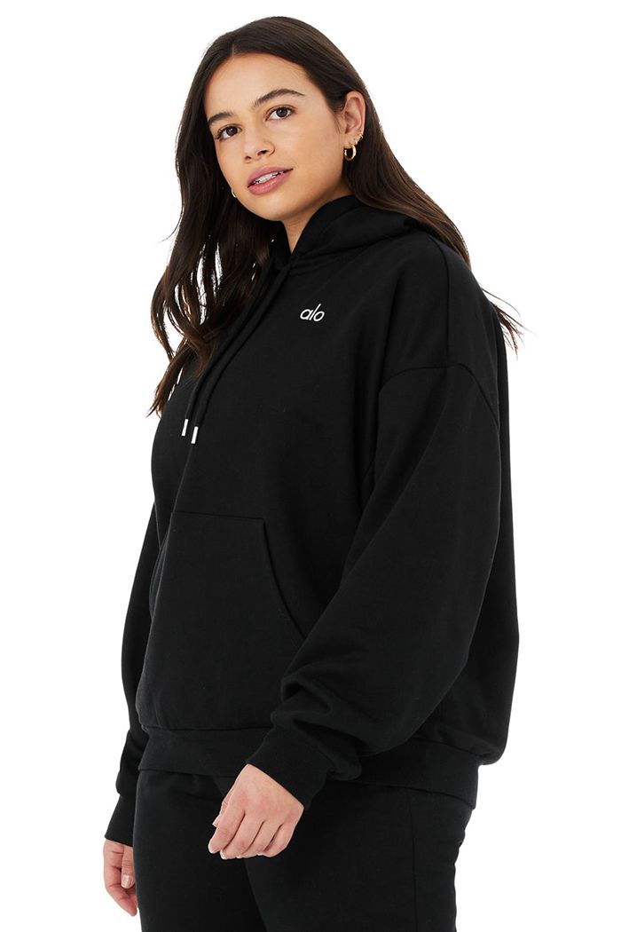 Black Alo Yoga Accolade Women's Hoodie | 42680MGFN