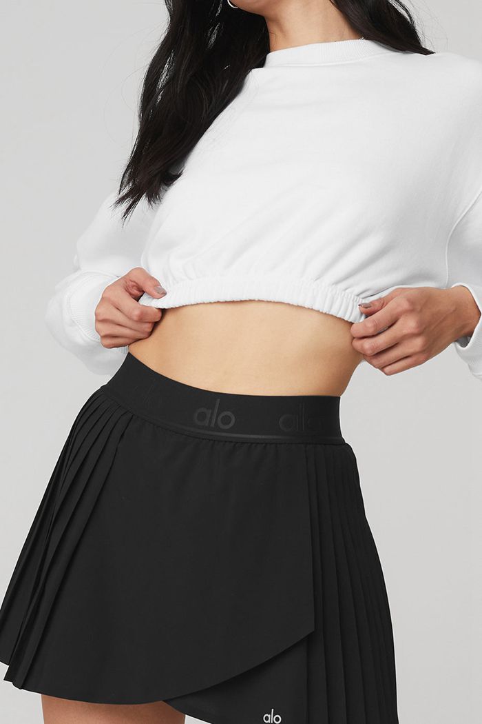 Black Alo Yoga Aces Tennis Women's Skirts | 69148YNUB