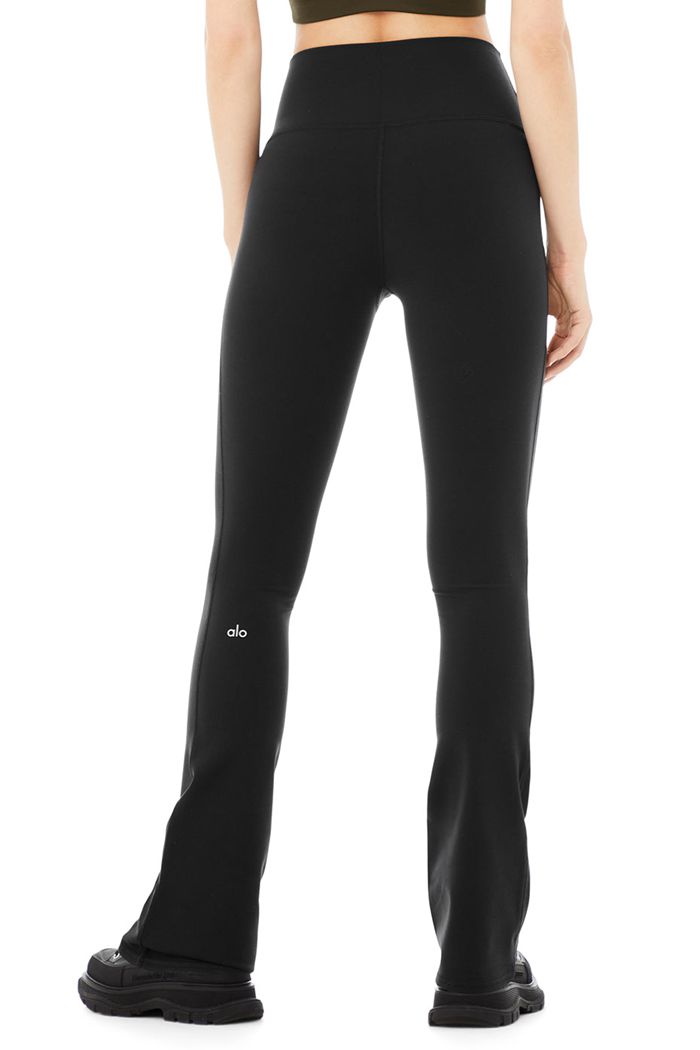 Black Alo Yoga Airbrush High-Waist 7/8 Bootcut Women's Leggings | 49015HBKR