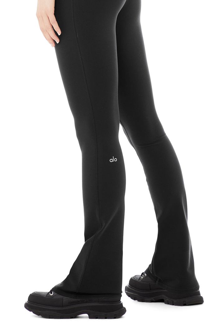 Black Alo Yoga Airbrush High-Waist 7/8 Bootcut Women's Leggings | 49015HBKR