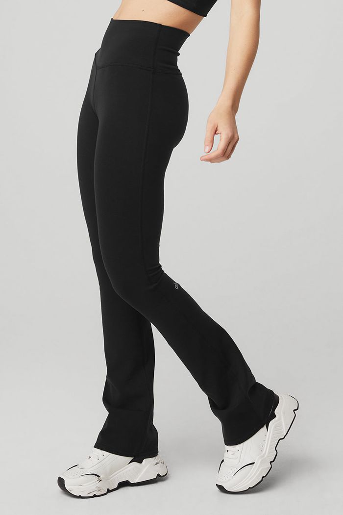 Black Alo Yoga Airbrush High-Waist Bootcut Women's Leggings | 53246NKCD