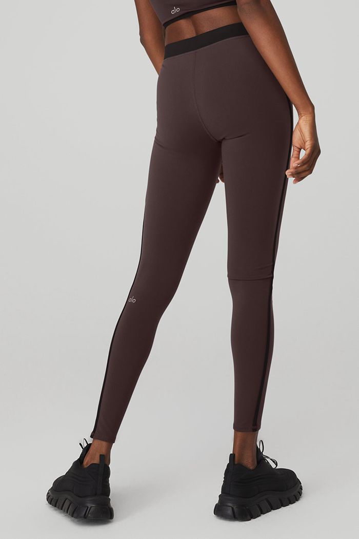 Black Alo Yoga Airbrush High-Waist Stream Lined Women's Leggings | 01279KECF