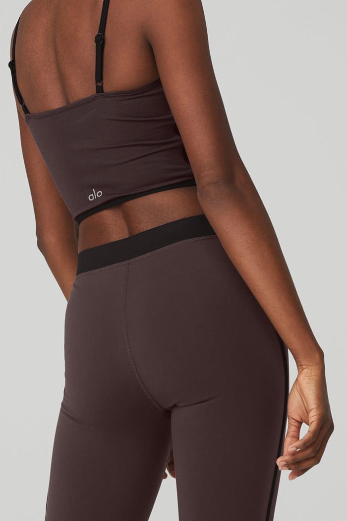 Black Alo Yoga Airbrush High-Waist Stream Lined Women's Leggings | 01279KECF