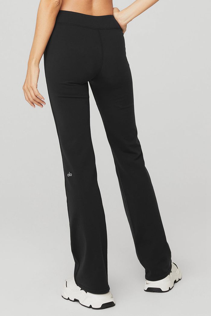 Black Alo Yoga Airbrush Low-Rise Bootcut Women's Leggings | 71684GXCI