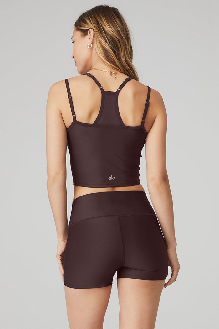 Black Alo Yoga Airlift Double Check Women's Tank Tops | 94853NFAX