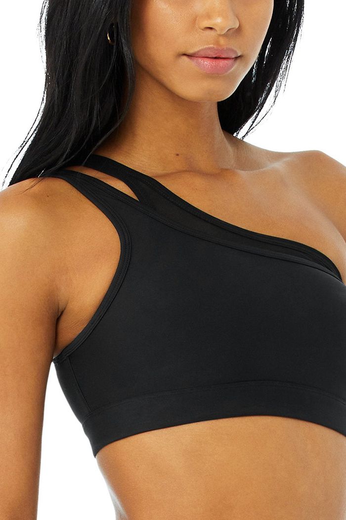 Black Alo Yoga Airlift Excite Women's Bras | 52897KGFE